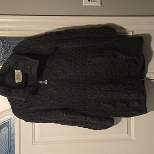 Cozy Dark Gray Cable Knit Sweater